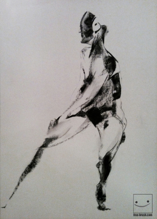 Life Drawing - Willow Charcoal (only) on Paper -